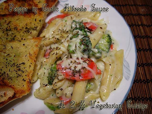 Garlic Alfredo with Garlic Bread