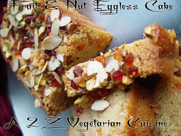 Eggless Nutty Tutty Fruity Cake