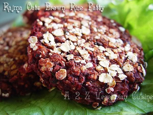 rajma & oat patty