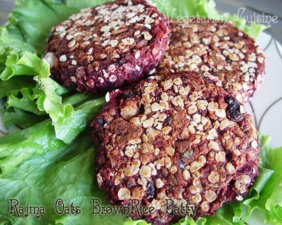 rajma & oats patty