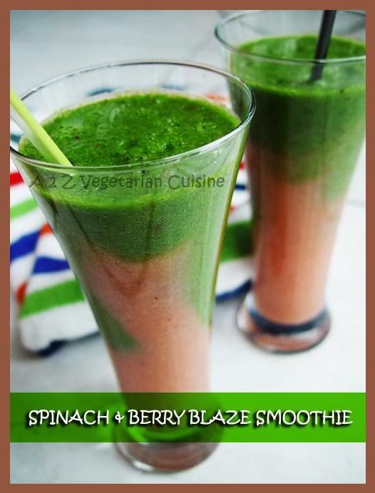 Green smoothie,spinach berry blaze
