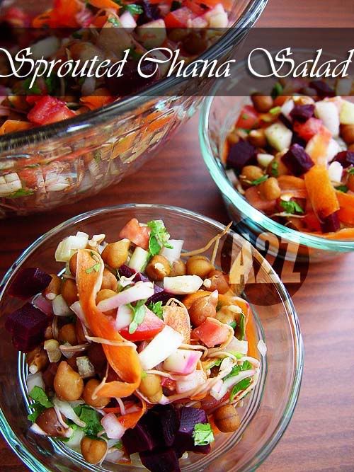 Sprouted chickpea salad