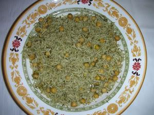 Mint channa rice