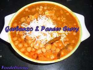 Garbanzo and paneer curry