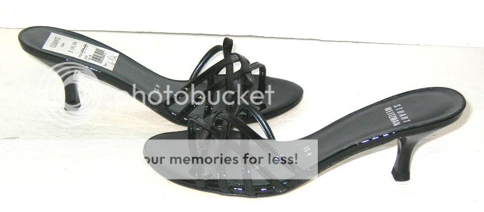Stuart Weitzman BRONX Black Patent Woman Sandal Sz 5.5  