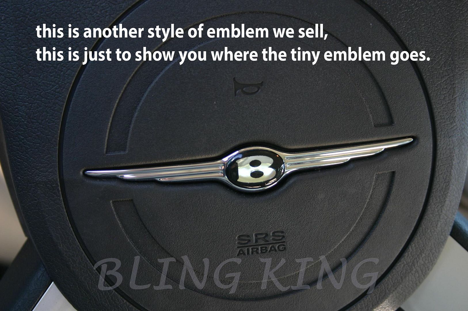 Fits Chrysler 300 Bentley "B" w/wings steering wheel emblem badge eBay