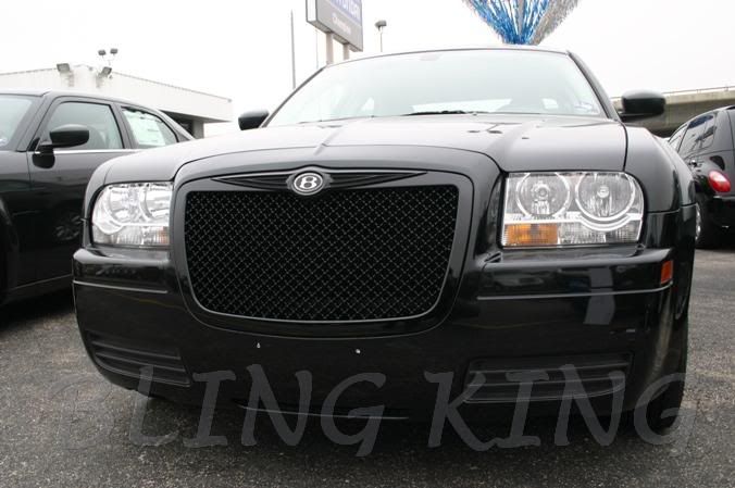 Fits 2005-2010 Chrysler 300 Black Bentley Mesh Grille Chrome Bently ...