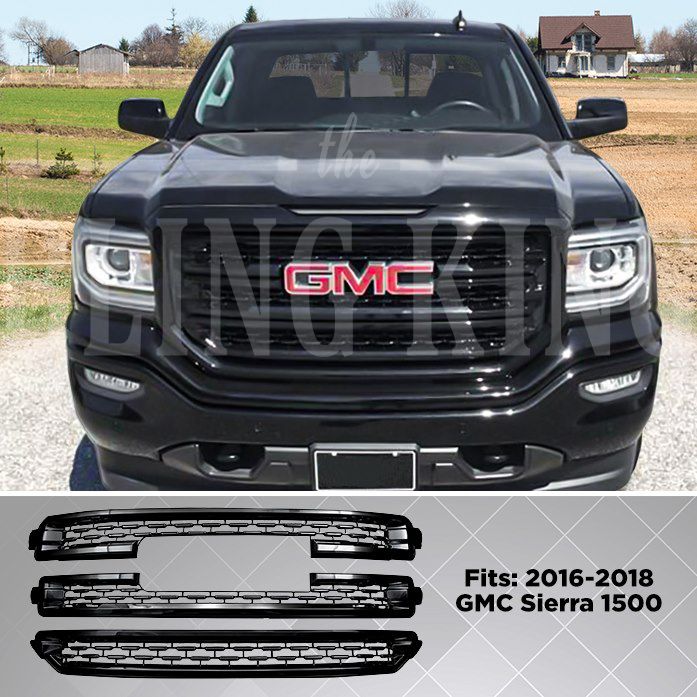 2016 2018 Gmc Sierra 1500 Slt Black Grille Insert Mesh Grill Overlay Trim Ebay 6163